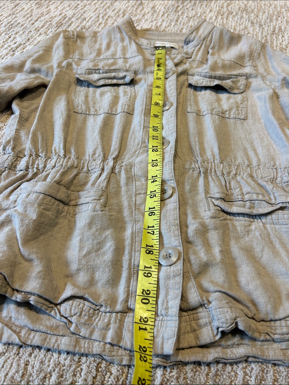 Light Taupe Button-Front Casual Jacket - Picture 3 of 8